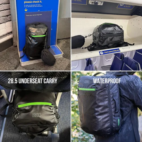 Miniatura 5 de COR Surf Mochila de viaje de mano Island Hopper 2.0 Mochila ultraligera aprobada para artículos personales 28L Negro Edición impermeable