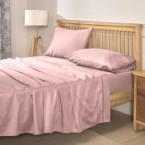 Miniatura 28 de Sábanas de Cama de Algodón 100% Natural Juego de Sábanas Cal King de Tejido Satén de Una Sola Capa 500 TC Ropa de Cama Sólida Transpirable e