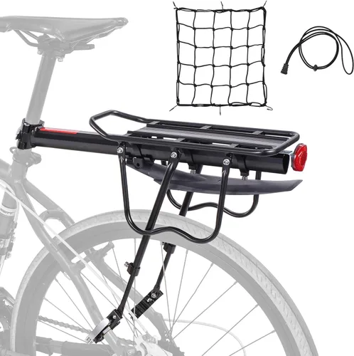 Miniatura 11 de HOMEE Portaequipajes trasero para bicicleta, marco de aleación de aluminio, universal, ajustable, equipo de ciclismo, portaequipajes