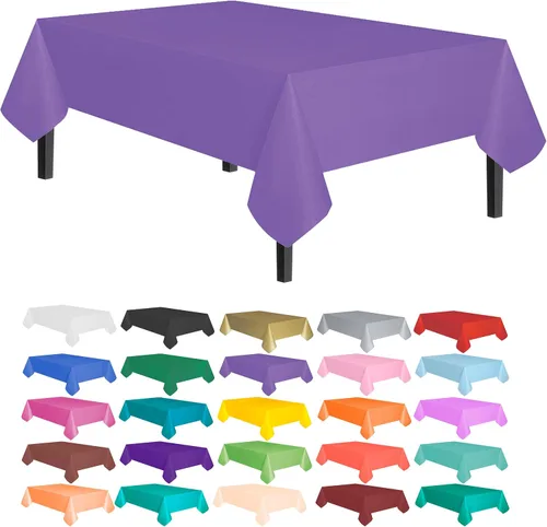 Miniatura 40 de allgala Mantel desechable a prueba de agua, paquete de 6 manteles de 54 x 108 pulgadas, marrón, para fiestas, cumpleaños, bodas, picnic, fiestas