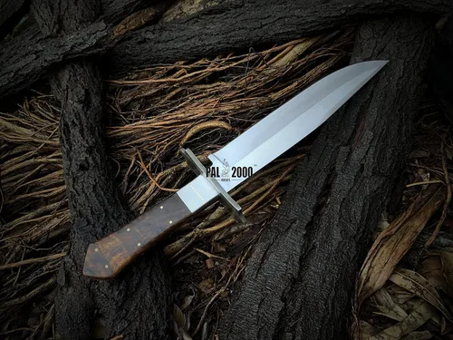 Miniatura 5 de PAL 2000 KNIVES Cuchillo Bowie hecho a mano de acero al carbono de 17 pulgadas - mango de madera rosa con funda 6057