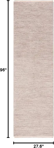Miniatura 3 de SAFAVIEH Lasa Collection - Alfombra para pasillo, 2 pies 3 pulgadas x 8 pies, color beige, diseño de flecos sólidos, no desprende pelusa y de fácil