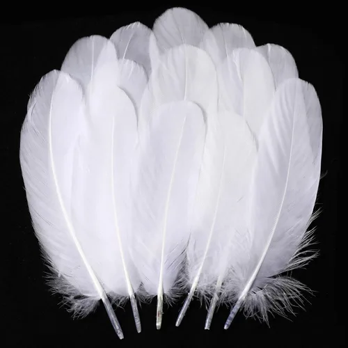 Miniatura 22 de Holmgren Plumas de Artesanía de Mardi Gras a Granel – 200 piezas Plumas de Ganso Grandes de 5-6 pulgadas para Decoración de Mardi Gras Carnaval
