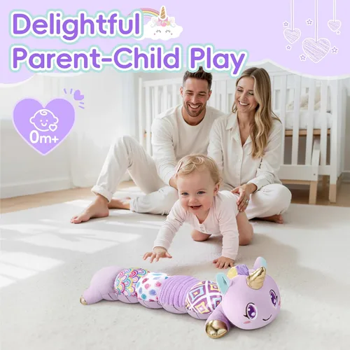 Miniatura 7 de Juguetes de bebé unicornio 6-12 meses Juguetes musicales de peluche para bebés recién nacidos Juguetes sensoriales para tiempo de barriga para bebés
