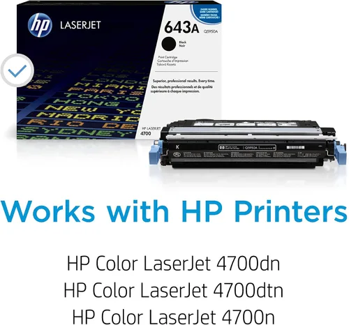 Miniatura 2 de Cartucho de tóner negro original HP 643A Funciona con HP Color LaserJet 4700 Series Q5950A