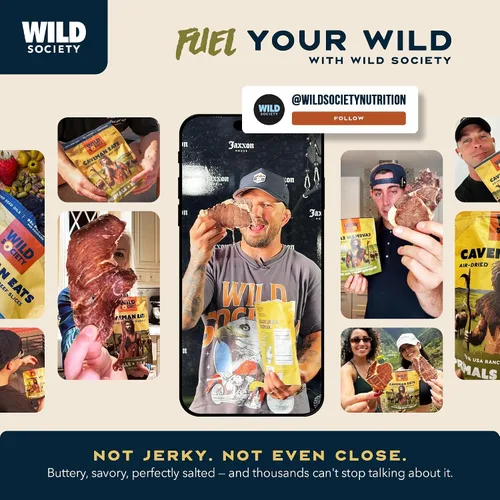 Miniatura 9 de WILD SOCIETY - Caveman Eats - Lonjas de Ribeye Alimentadas con Pasto - 95g de Proteína - Solo Ternera y Sal - 2 Ingredientes - Carne Seca de Res
