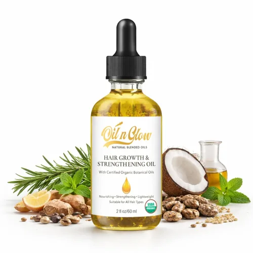 Miniatura 10 de Aceite natural 8 en 1 para el crecimiento y fortalecimiento del cabello con romero, ricino, jojoba vegana, coco, semilla de uva, jengibre y cuero