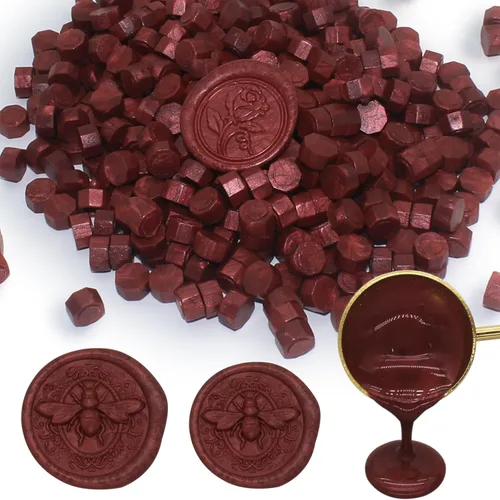 Miniatura 26 de 250 unidades de cuentas de cera de sello doradas antiguas, cuentas de cera premium de Andotopee para sellos de sellos, paquete de repuesto de perlas