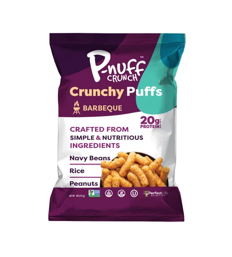 Miniatura 18 de Pnuff Crunch Puffs de Mantequilla de Maní - Bocadillos saludables, aperitivos bajos en calorías, aperitivos sin gluten, veganos, ricos en proteínas