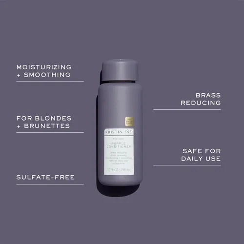Miniatura 3 de Kristin Ess Hair The One - Acondicionador morado para tonificar + hidratar el cabello rubio, neutraliza los tonos latones + amarillos, sin sulfatos