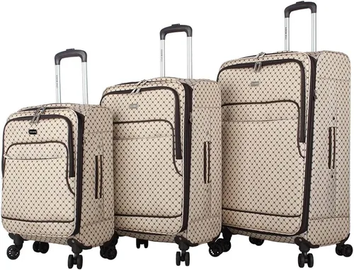 Miniatura 35 de Steve Madden Equipaje de diseñador, Chalet Gris Claro, Juego de maleta giratoria ligera expandible de 3 piezas - Juego de viaje