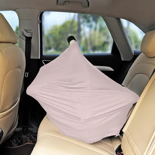 Miniatura 7 de Funda de asiento de automóvil transpirable para bebés, funda de lactancia de rayón suave multiusos para lactancia materna, toldo de asiento de Rosa
