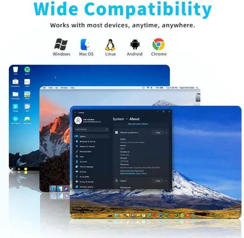 Miniatura 5 de Extensor de pantalla para laptop de 14" - Extensor de monitor IPS FHD 1080P de pantalla dual, monitor portátil para laptops de 13-17" con puerto
