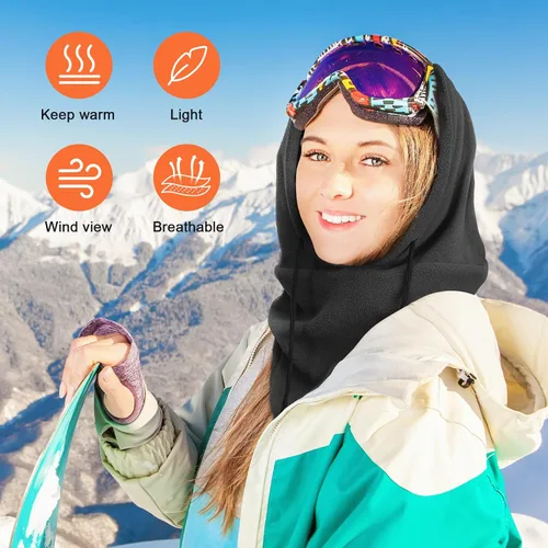 Miniatura 3 de Joyoldelf Máscara de esquí para hombres y mujeres, pasamontañas, máscara facial completa de invierno, máscara deportiva transpirable