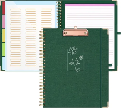 Miniatura 14 de EYROZILL Portapapeles con almacenamiento, portapapeles para tamaño carta, tablero de clip con 5 carpetas y 10 bolsillos, bonito portapapeles