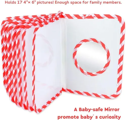 Miniatura 4 de Primer álbum de fotos para bebés, libro de fotos de tela suave con capacidad para 17 fotos (4 x 6 pulgadas), regalo familiar para recién nacidos