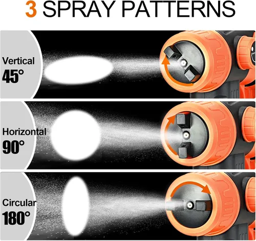 Miniatura 4 de Pulverizador de pintura inalámbrico para batería Black&Decker de 20V, pistola de pintura manual con 3 patrones de pulverización y 4 boquillas, ideal