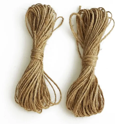 Miniatura 4 de LWR CRAFTS Cordón de yute de 0.059 in, natural, 45 pies cada uno (paquete de 2, 90 pies en total) - Cordel para manualidades para envoltura