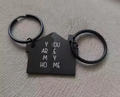 Miniatura 3 de Llavero para parejas, 2 unidades, con texto en inglés "You Are My Home" para parejas, novia, novio, amigo, regalo