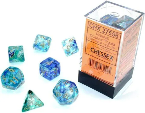 Miniatura 2 de Chessex Nebulosa Poliédrico Rojo/Plata w/Luminary 7-Die Set