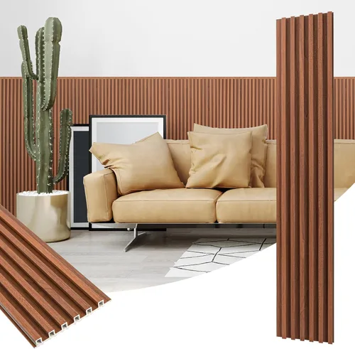 Miniatura 10 de Art3dwallpanels Paneles de pared de listones de madera, paneles de pared 3D insonorizados WPC de 104 x 6.7 pulgadas para decoración de pared Roble