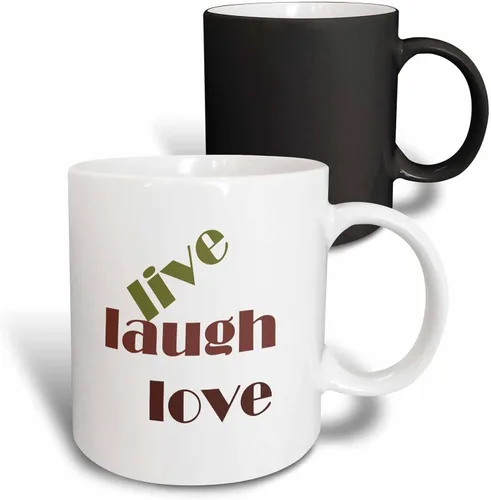Miniatura 14 de 3dRose Live Laugh Love - Taza de dos tonos, 11 onzas, color negro