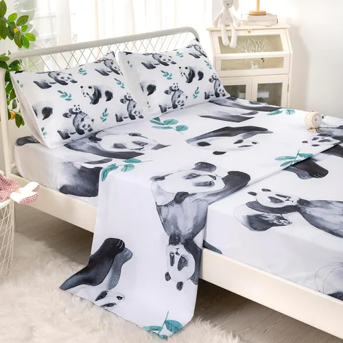 Miniatura 4 de CVHOUSE Panda - Juego de sábanas bajeras de tamaño individual, juego de ropa de cama para niños y niñas, bonito juego de sábanas, 1 sábana encimera