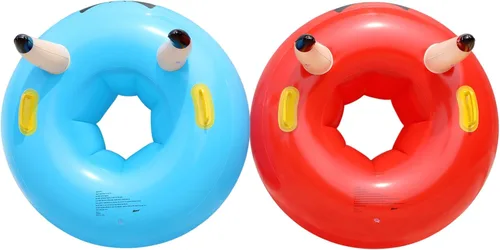Miniatura 5 de Banzai: Bump ‘N Bull Battle Set - Red & Blue, 2 Inflatable Body Bumper Toys, 37" Animal Ring Boppers, Bouncer Grip Handles, Outdoor Game Play, Kids