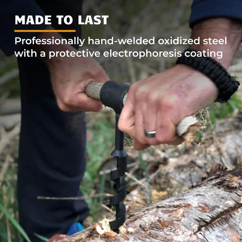 Miniatura 4 de Bushcraft Survival Barrena de Ojo Escocés de 1 Pulgada Broca Manual de Barrena para Madera para Acampar y Construcción de Refugios Herramientas