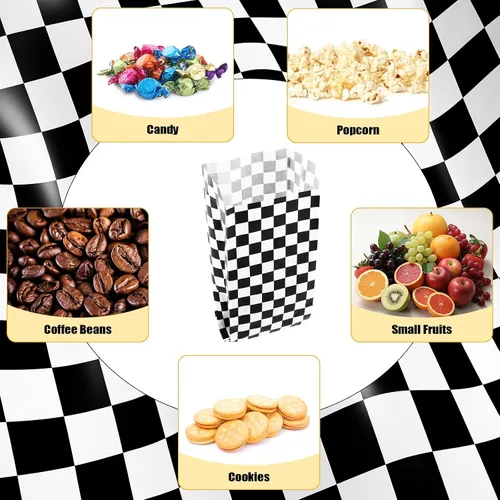 Miniatura 7 de 100 bolsas de papel para palomitas de maíz, para porciones individuales, pequeñas bolsas de palomitas de maíz desechables para fiestas, aperitivos