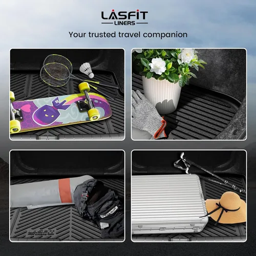 Miniatura 8 de LASFIT Tapete de maletero para Honda Civic Sedan 2016-2021, apto para todo tipo de clima, revestimiento de maletero, bandeja de carga, bandeja