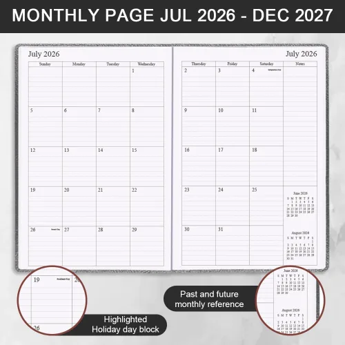 Miniatura 2 de Agenda 2026-2027 – Agenda semanal y mensual desde enero de 2026 a junio de 2027, 5.8 x 8.25 pulgadas, planificadores de 18 meses, 14 páginas