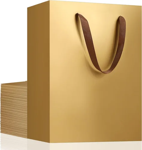 Miniatura 42 de EUSOAR Bolsas de compras de papel con asas, paquete de 25 bolsas pequeñas de papel kraft de 5.9 x 2.3 x 7.8 pulgadas, bolsa de mercancía