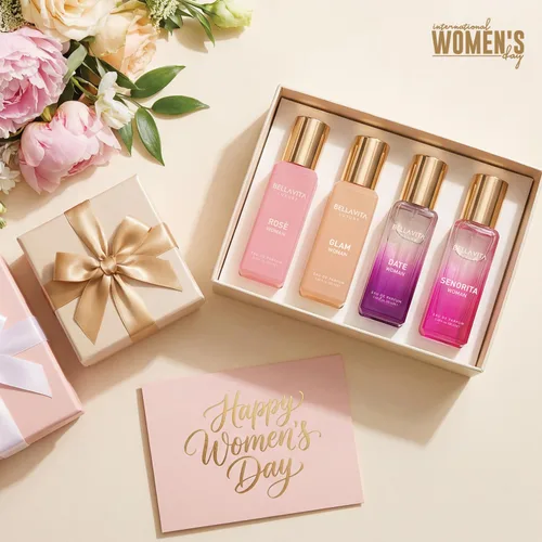 Miniatura 2 de Bellavita - Set de regalo de perfume de lujo para mujer con rosa, senorita, fecha y glamour, 2.7 fl oz, perfume para mujer, pimienta rosa, yuzu