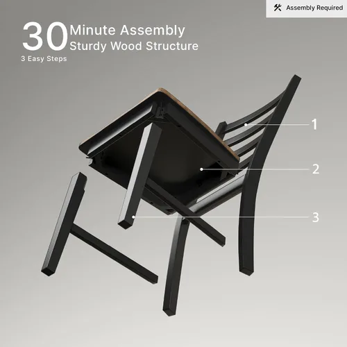 Miniatura 7 de Diseño de autor por Ashley Wildenauer Silla de comedor sin brazos, juego de 2, diseño de respaldo en escalera, 19 pulgadas de ancho x 23.25 pulgadas