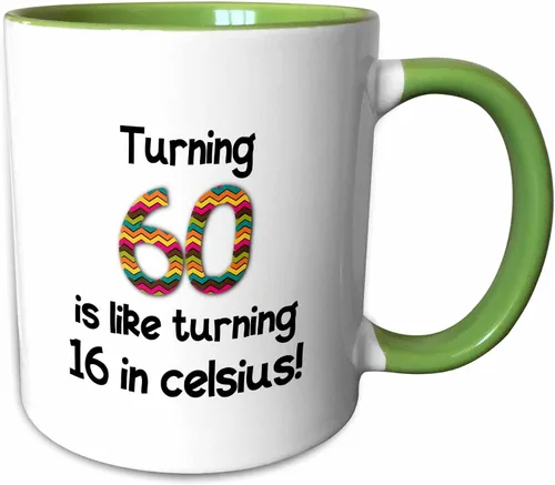 Miniatura 11 de 3dRose 60 Is Like Turning 16 In Celsius-Humorous 60 Birthday Gift - Taza de dos tonos, 11 onzas, color negro