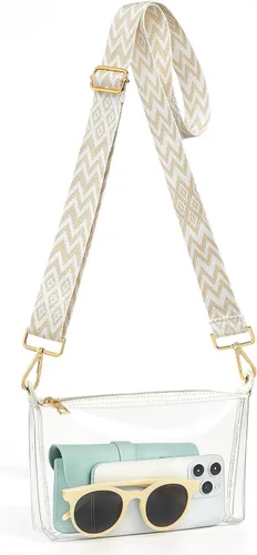 Miniatura 8 de HULISEN Bolsa transparente para eventos de estadio, monederos transparentes para mujeres, bolso cruzado de estadio, bolso transparente para Correa