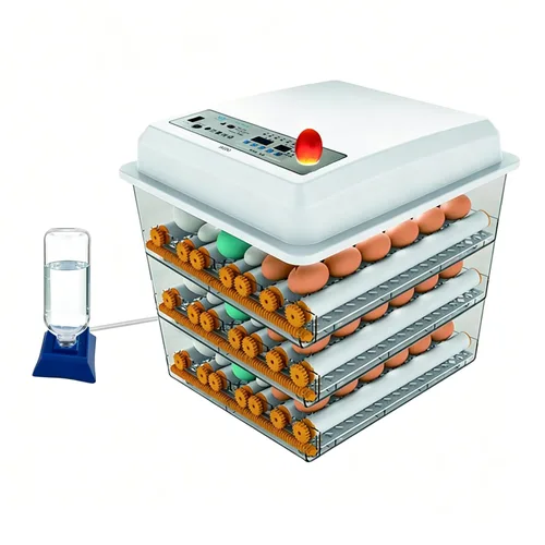 JAEDO Incubadora de 170 Huevos Empolladora de Aves de Corral con Volteo de Huevos Completamente Automático y Control de Temperatura y Humedad para