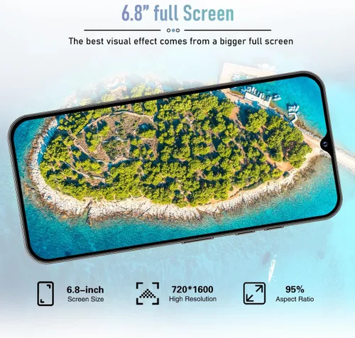Miniatura 4 de Teléfono celular desbloqueado A14 Pro Max Smartphone 6GB+256GB Teléfono Android 13MP+50MP Cámara 6.8 pulgadas Pantalla HD Teléfono móvil 5G Dual SIM