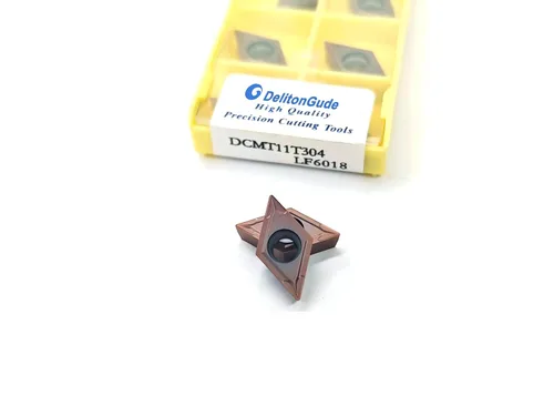 10pcs DCMT11T304 Torno CNC Inexable Fresado de Carburo Sólido Inserto de Torneado para el Acabado de Acero y Otros Metales (DCMT11T304 LF6018)