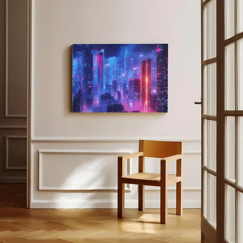 Miniatura 8 de ZMLIS Dreamy Neon Cyberpunk Poster, Retro Futuristic Wall Art Print, Niche Urban Night City Home Decor Canvas Poster Bedroom Decor Sports Landscape