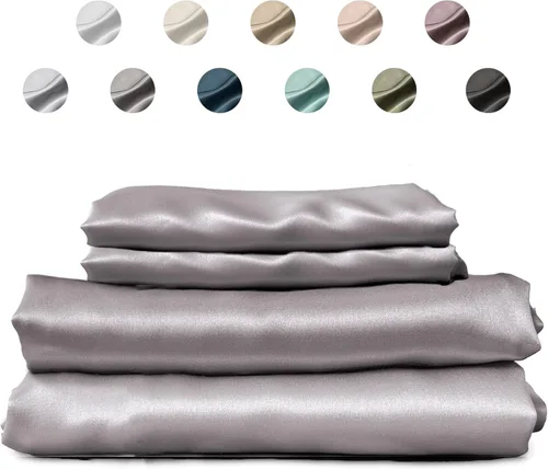 Miniatura 20 de Colorado Home Co SUNDAYSILKS Sábanas 100% seda de morera 4 sábanas de seda pura Tamaño Queen Juego de cama de seda natural orgánica de grado