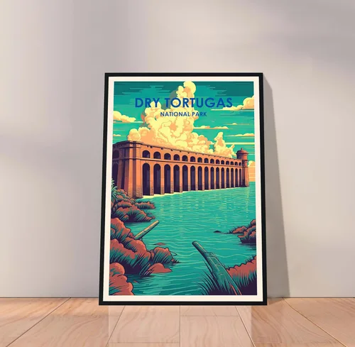 Dry Tortugas National Park Poster, Dry Tortugas Poster, Travel Posters, Illustration Art, US National Park, Wall Decor
