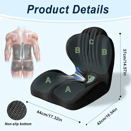 Miniatura 3 de Cojín de asiento para silla de oficina y automóvil, cojines de asiento ergonómicos en forma de L, cojín ortopédico de espuma viscoelástica con hueco