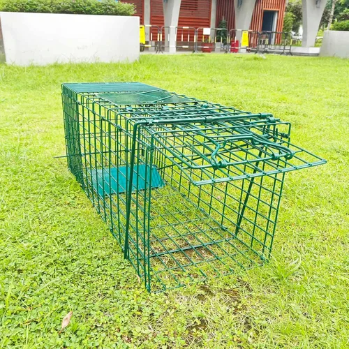 Miniatura 3 de Trampa de jaula plegable de 26" para animales vivos de PULOMI, kit de captura sin matar para conejos, gato callejero, ardilla, mapache, todos
