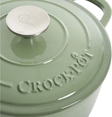 Miniatura 5 de Crock-Pot Artisan - Cacerola redonda esmaltada de hierro fundido estilo horno holandés, 3 cuartos de galón, verde pistacho