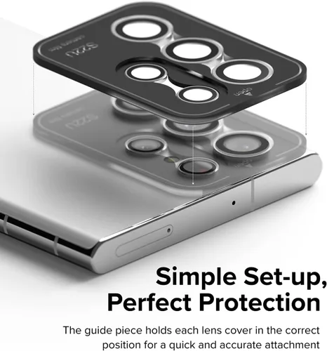 Miniatura 6 de Ringke Marco de lente de cámara de vidrio compatible con Samsung Galaxy S22 Ultra 5G, aluminio metal individual lente de cámara protector adhesivo