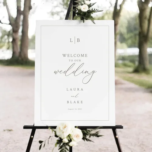 Miniatura 7 de Generic Letrero de boda, 12 x 18 pulgadas, rectangular, de plástico, personalizado, para celebración, boda, resistente a la intemperie y a la Boda