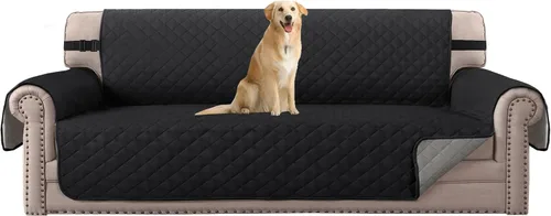 Miniatura 30 de H.VERSAILTEX Funda de sofá resistente al agua para sofá de 3 cojines, reversible, protector de muebles acolchado con correa elástica, funda de sofá