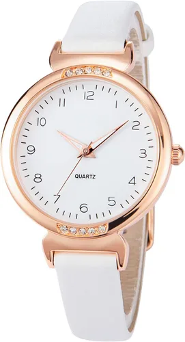 Miniatura 8 de NUOVO - Reloj deportivo de silicona para mujer con correa de piel con cristales, pantalla analógica